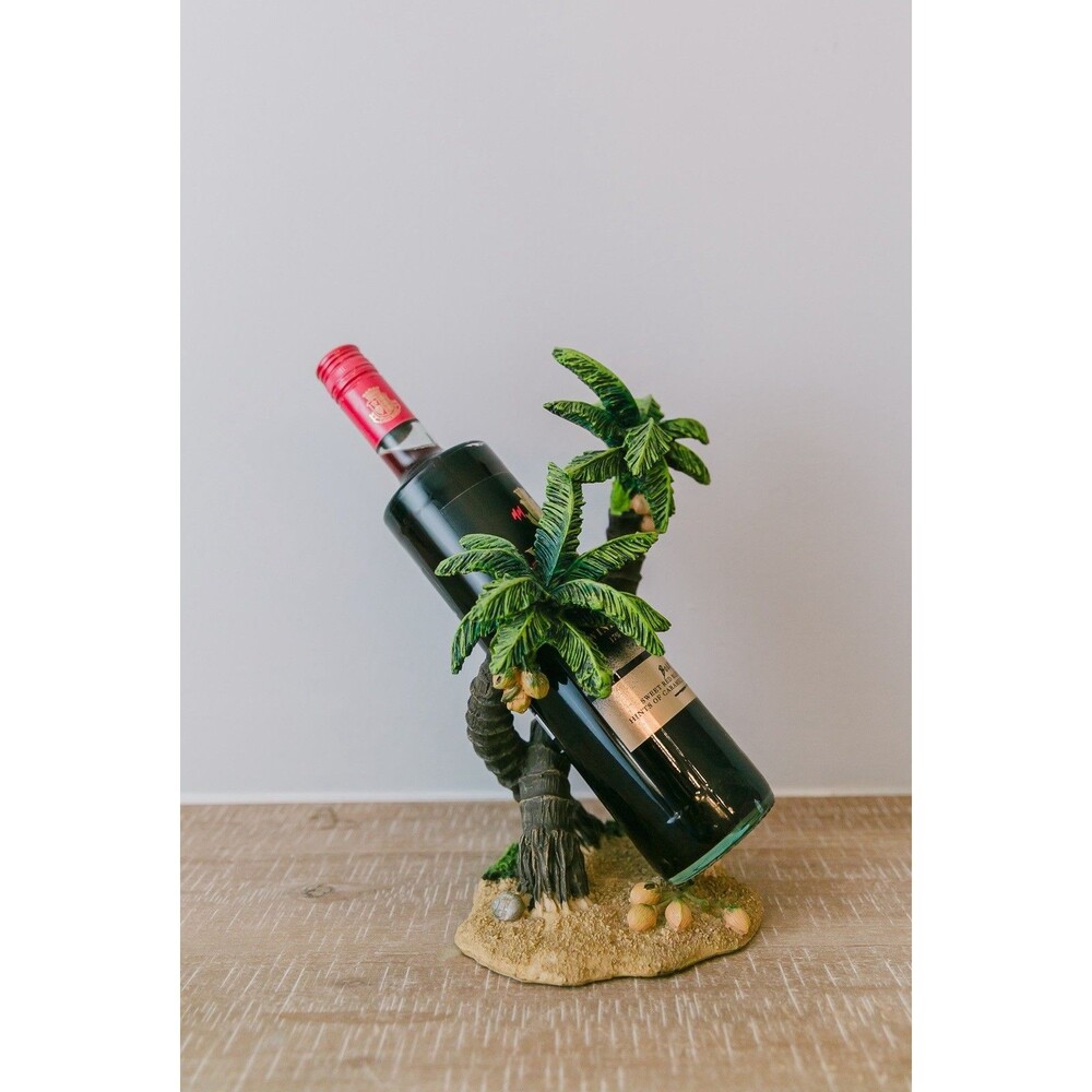 Tropical Palm Tree Wine Bottle Holder Tabletop Decor